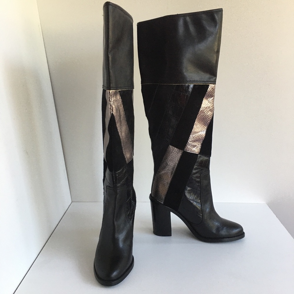 Aldo Women Realla US 8 Black Leather High Boots